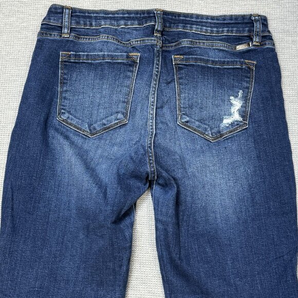 KanCan Womens Blue Distressed Denim Jeans Skinny Leg Mid Rise Size 13/30 - Picture 4 of 13